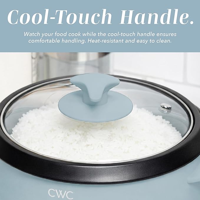 COOK WITH COLOR 6 Cup Rice Cooker 300W - Effortless Cooking and Perfectly Cooks 3 Cups of Raw Rice for 6 Cups of Cooked Rice Blue