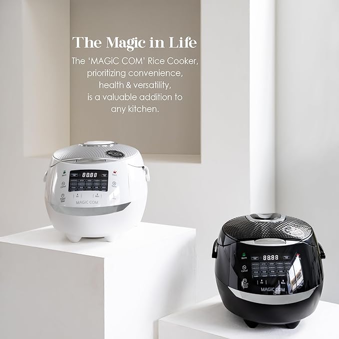 MAGiC COM multi-Functional Digital Rice Cooker 10 Cup Uncooked (20 Cup Cooked) 15-in-1 Programmable Electric Rice &amp Grain Cooker with Auto Clean Non-Stick Pot Steamer Basket 24H Delay Timer a