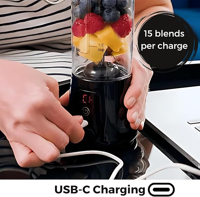 BLENDi Pro+ Portable Blender (New 2025 Model 17.5oz Hot Pink) – Upgraded Ice Crushing 120W Motor USB-C Rechargeable Cordless Personal Blender Smoothies &amp Shakes – BPA-Free Travel-Friendly
