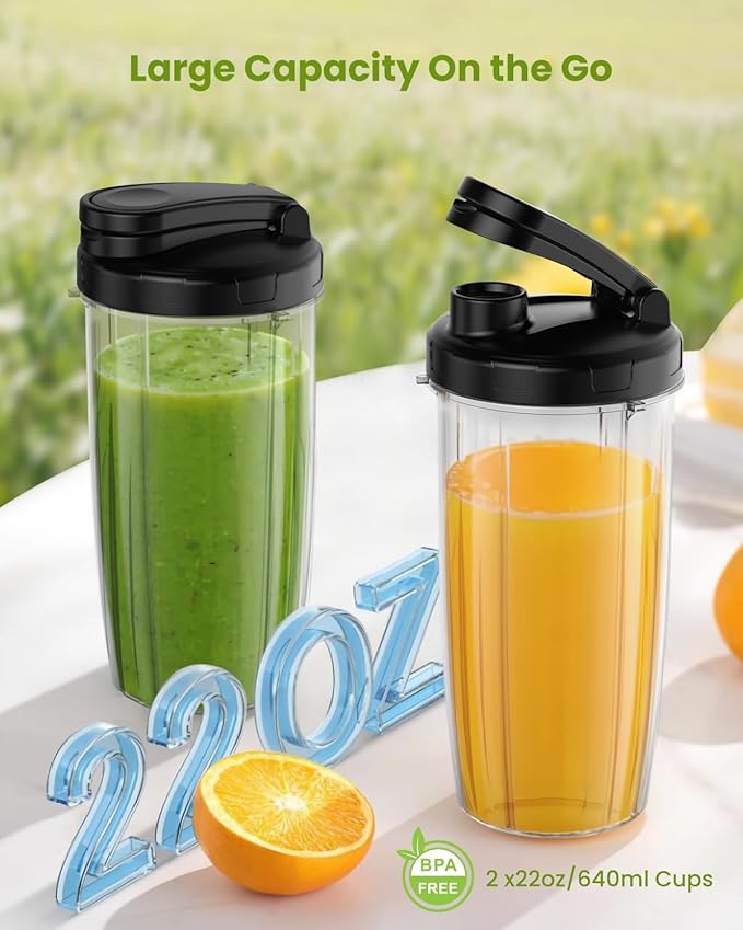 Blenders for Smoothie 900W Personal Blender for Shakes and Smoothies with 2 * 22oz BPA Free Portable Cups Small Juicer for Protein Shake Baby Food Frozen Drink