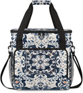 Botanic Flower Coffee Maker Carrying Bag Aztec Floral Travel Storage Bag Compatible with K-Mini or K-Mini Plus Single Serve Coffee Brewer Carrying Case with Multiple Pockets &amp Shoulder Strap