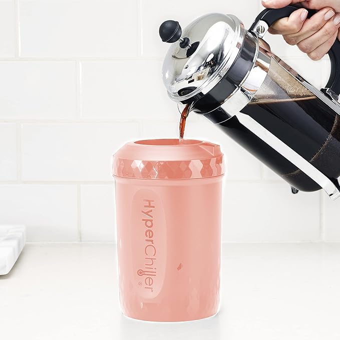 HyperChiller HC2RG Patented Iced Coffee/Beverage Cooler NEW IMPROVEDSTRONGER AND MORE DURABLE! Ready in One Minute Reusable for Iced Tea Wine Spirits Alcohol Juice 12.5 Oz Rose Gold