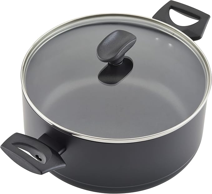 Farberware Power Base Nonstick Cookware/Pots and Pan Set 12 Piece - Matte Black