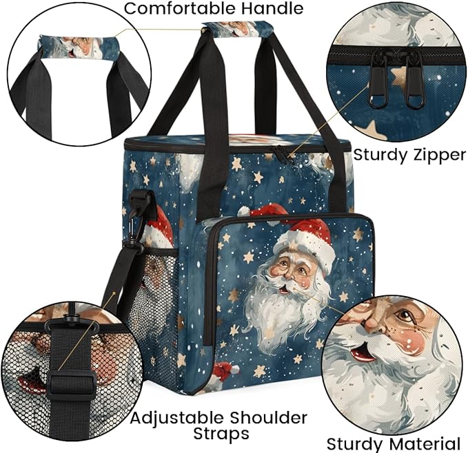 Mystical Santa Claus Coffee Maker Carrying Bag Bright Santa Claus Travel Storage Bag Compatible with K-Mini or K-Mini Plus Single Serve Coffee Brewer Carrying Case with Pockets &amp Shoulder Strap