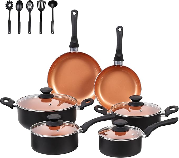 Ceramic Pots and Pans Set 15PCS Nonstick Set Ceramic Cookware Set Nonstick Pan Pots and Pans Set Non Stick Cookware set (With-Induction)