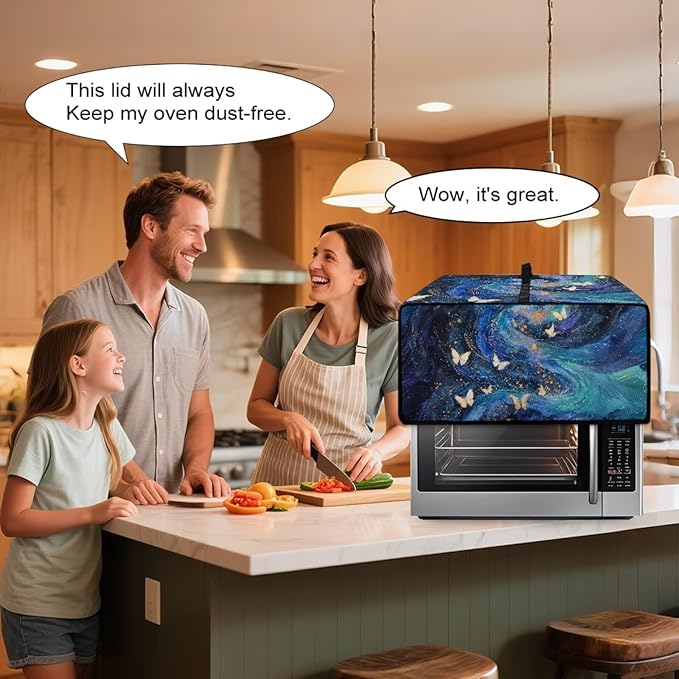 Galaxy Butterfly Printed Toaster Oven Air Fryer Cover Heavy Duty Bread Maker Machine Covers with Accessory Pockets Kitchen Small Appliance Protector S