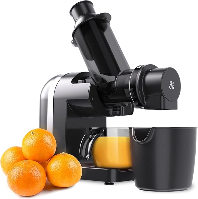 Greater Goods Savvy Ceramic Nonstick Cookware Set and Cold Press Juicer Bundle (Pink/Onyx Black)