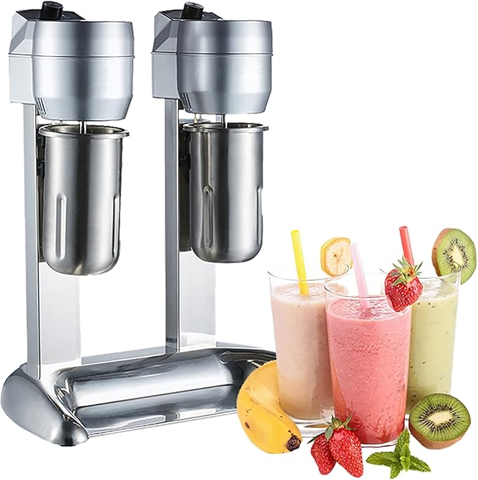Dual Head Milkshake Maker 300W Commercial Milkshake Mixer 18000Rpm Speeds Adjustable Milkshake Milk Foam Blender (45 * 25 * 56cm)