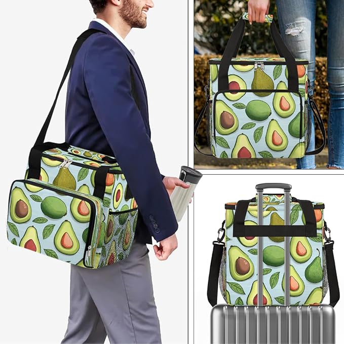 Avocado Fruit Coffee Maker Carring Bag Travel Carrying Storage Tote Bag Compatible with Keurig K-Mini or K-Mini Plus Portable Single Serve Coffee Brewer Case with Pockets for K-cup Pods