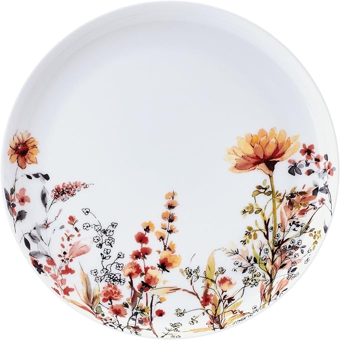 Mikasa Wildflower Bliss 12 Piece Floral Bone China Durable Chip Resistant Lightweight Dinnerware Set Service for 4