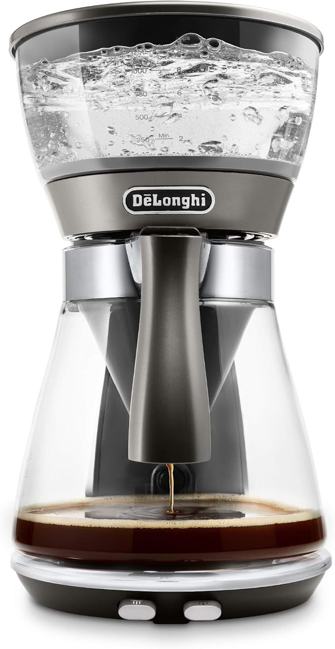 De'Longhi 3-in-1 Specialty Coffee Brewer IcedCoffee Maker (Bold Cold Brew) Gourmet Pour Over Premium Drip SCA GoldenCup Certified Glass Carafe 8-Cup ICM17270