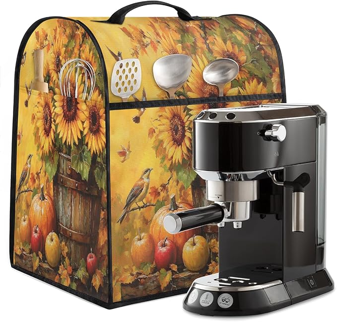 cfpolar Kitchen Aid Mixer Cover Compatible with 6-8 Quarts Pumpkin Sunflower Birds Stand Mixer Cover Kitchen Aid Mixers Accessories Appliance Organizer Bag Dust Covers with Zipper Pocket