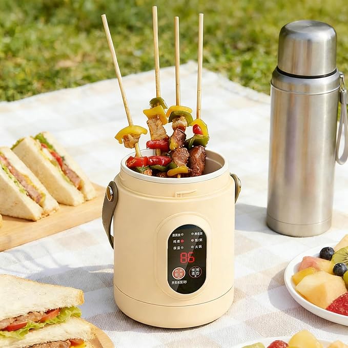 Multifunctional Health Pot Portable 500W Health Pot with Ceramic Glaze Inner Pot &amp Steamer 12-Hour Preset Slow Cooker for Rice Porridge Soup Steaming (A-Yellow)