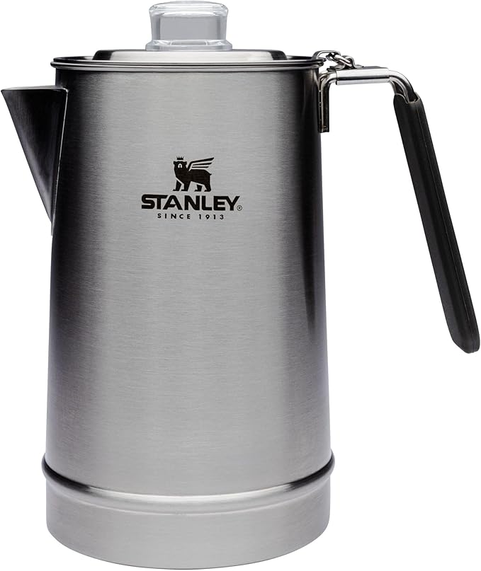 STANLEY Coffee Percolator 1.1QT Stainless Steel Wide Mouth Coffee PressLarge Capacity Ergonomic Handle Dishwasher Safe
