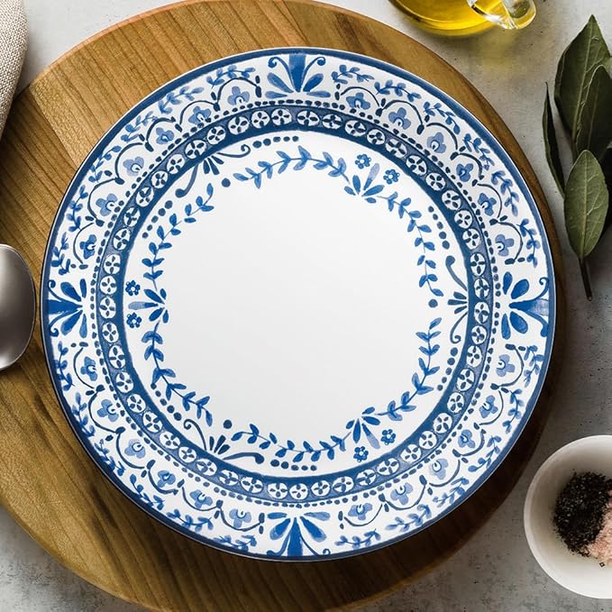 Corelle Vitrelle Glass Dinnerware Set Chip &amp Crack Resistant Triple Layer Glass 12-PC Dinnerware Set Portofino