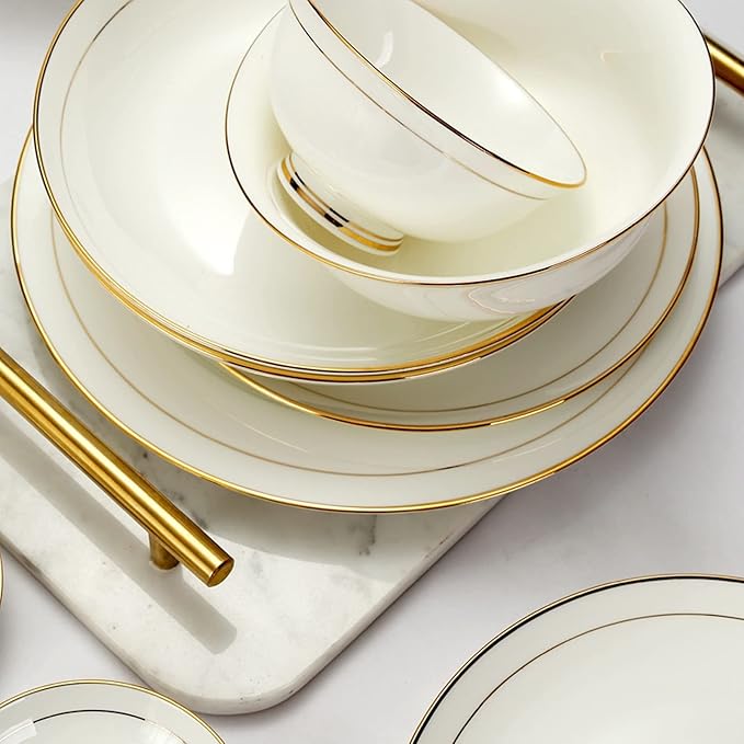 Dinnerware Sets Dish Set58-Piece Ceramic Tableware SetDish SetDomestic Phnom Penh European Style TablewarePlate and Bowl Set