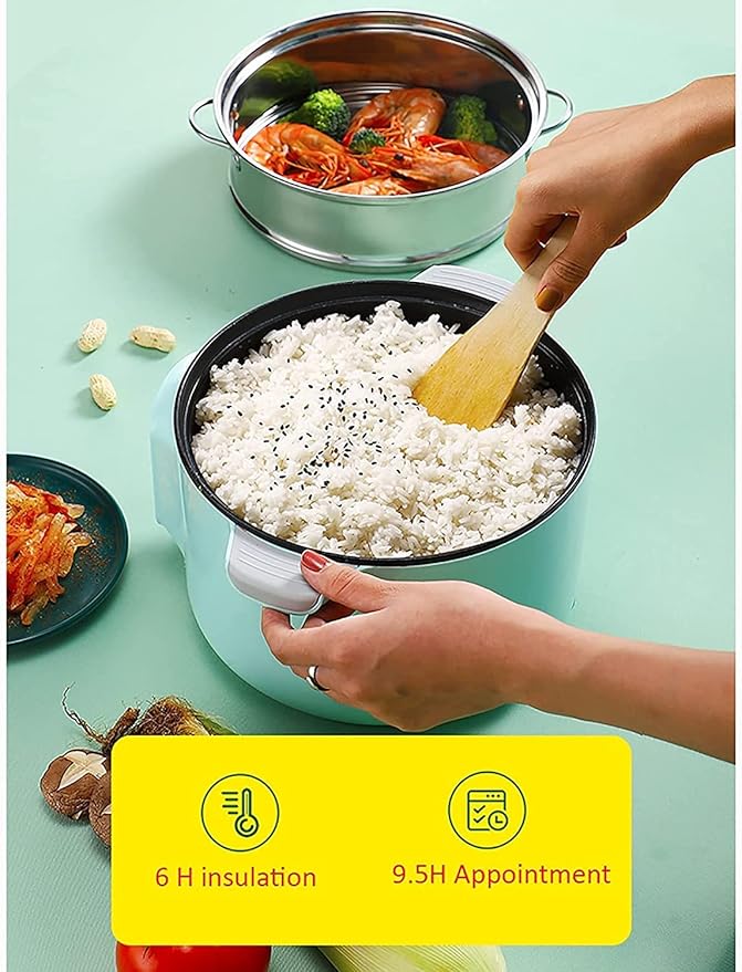 Rice Cooker Household Multifunctional All-in-one Rice Cooker/Frying Pan/Wok/Soup Pot Non-Stick Inner Pot for 1-4 People (B 1.6L) (A 2.6L)