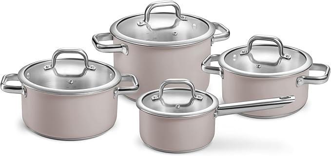 Tescoma Delight Taupe Saucepan Set of 8