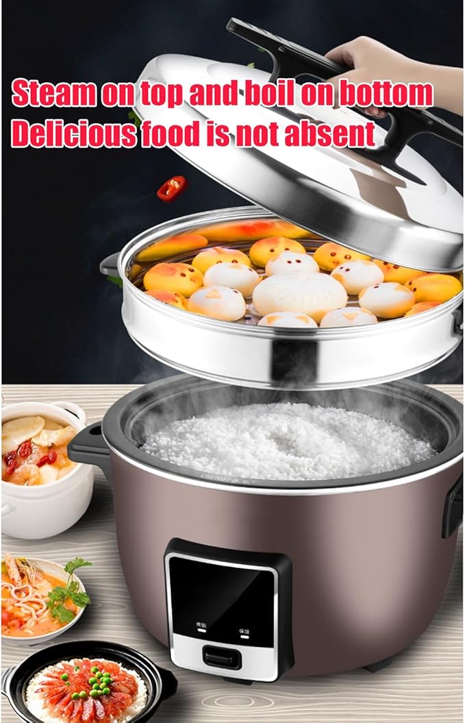 Large Capacity Commercial Rice Cooker &amp Warmer with Nonstick Inner PotSteamerfor RestaurantsHotels.Company CafeteriaConstruction Site Rice Cooker23L-3000W23L-3000W
