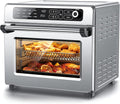 25QT Air Fryer Toaster Oven Combo 12-in-1 Large Convection Airfryer Oven with 70–450℉ Temperature Control &amp 60-Minute Timer Bake Roast &amp Broil Fits 12″ Pizza(Silver)