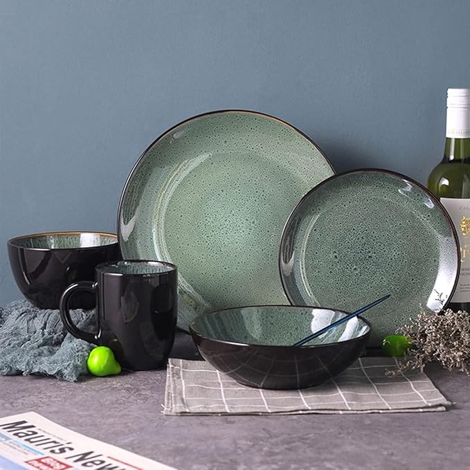 Dinnerware Set Plates and Bowls Sets 20 Piece Porcelain Dishes Dinner Set Round Ceramics Plates And Bowls Sets For Kitchen Dinner Plate