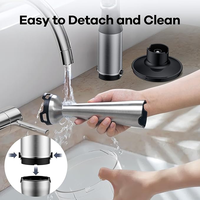 Immersion Blender Handheld 1100W Corded Stick Hand Blenders for Kitchen with Trigger Speed Control with Whisk Milk Frother Attachemnts Perfect Emulsifier for Soup Smoothie Puree 5 in 1