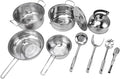 Stainless Steel Pots and Pans Set Kitchen Cookware Set with Tong Spaghetti Spoon Soup Ladle Spatula