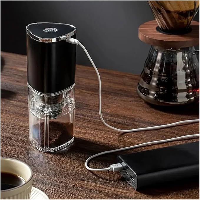 Portable Coffee Machine 2pcs Portable Electric Coffee Grinder TYPE C USB Charging Ramic Grinding Core Household Coffee Bean Crusher Grinder for Outdoor Travel Picnic(Black Motor Enhanced Edition)
