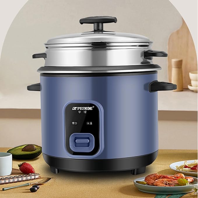 Rice Cooker - Electric Rice Cooker &amp Steamer 1.8L (10 Cup) Keep Warm Function Removable Non Stick Bowl Easy to Clean Steamer Basket Measuring Cup &amp Spoon Inc Energy Saving(5L)