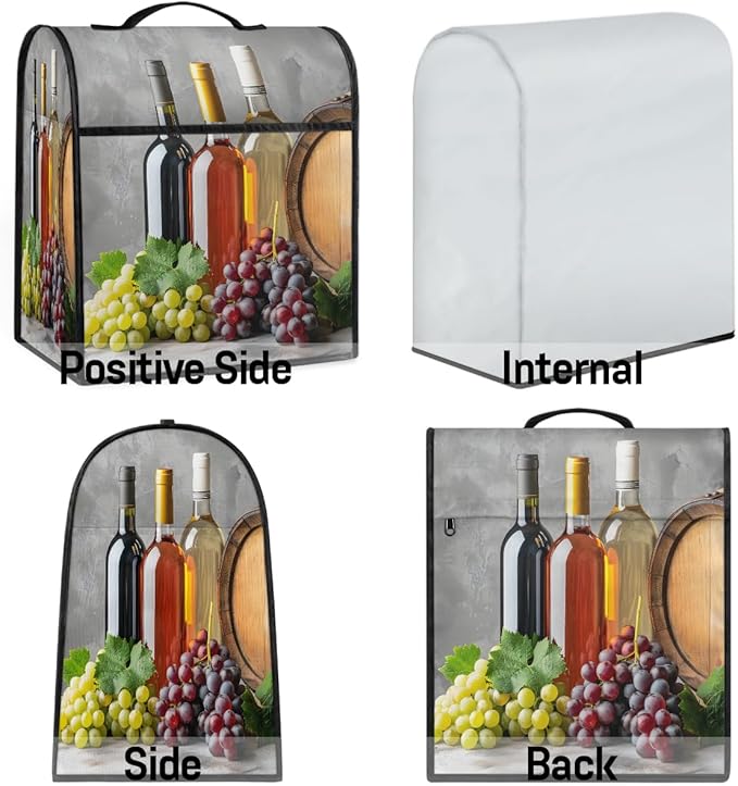 cfpolar Kitchen Aid Mixer Cover Compatible with 6-8 Quarts Grape Wine Fruit Stand Mixer Cover Kitchen Aid Mixers Accessories Appliance Organizer Bag Dust Covers with Zipper Pocket