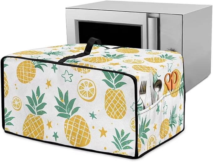 Doojoayie Pineapple Appliance Covers 8 Slice Toaster Cover Universal Fit Kitchen Appliance Dust Protector Compatible with Toaster Oven/Bread Machine/Air Fryer