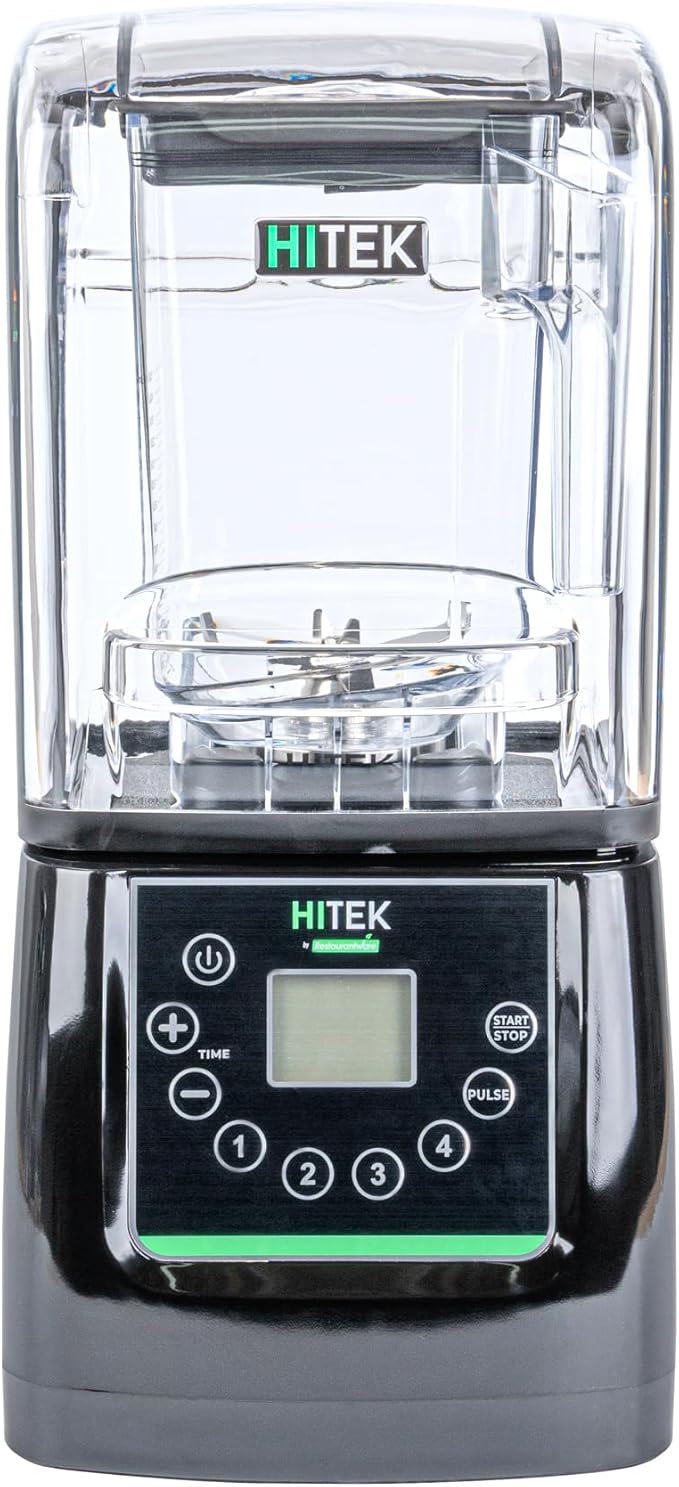 Restaurantware-Hi Tek 3 HP Commercial Blender 1 Variable Speed Heavy-Duty Blender - 48-Ounce Tritan Jar Sound Enclosure White Plastic Industrial Programmable Touchpad