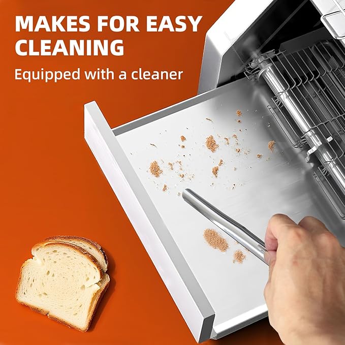 JOHAKYU Commercial Conveyor Toaster - 300 Slices/Hour Heavy Duty Stainless Steel for Buns Bagels Bread Restaurant Use/Includes Cleaning Accessories