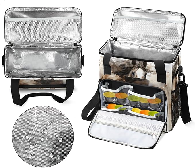 Running Horse Coffee Maker Carrying Bag Portable Travel Storage Tote Bag Compatible with K-Mini or K-Mini Plus Single Serve Coffee Brewer Carrying Case with Multiple Pockets &amp Shoulder Strap