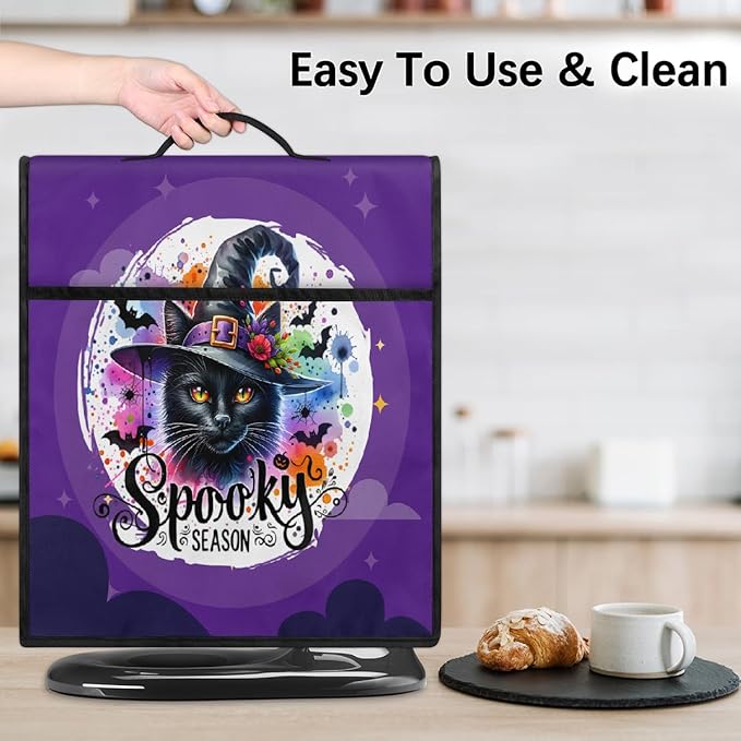 cfpolar Kitchen Aid Mixer Cover Compatible with 6-8 Quarts Halloween Cat Bat Stand Mixer Cover Kitchen Aid Mixers Accessories Appliance Organizer Bag Dust Covers with Zipper Pocket