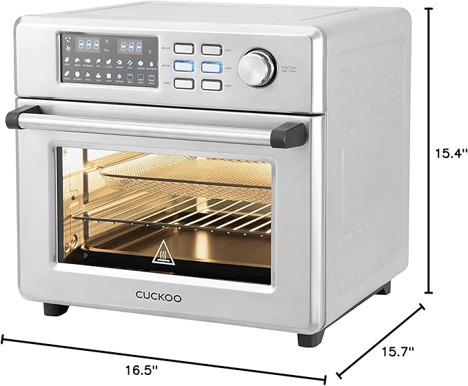 CUCKOO Air Oven | 18 Preset Modes 360 Convectional Cooking Premium Interior &amp Exterior All accessories included Black/Stainless Steel CAFO-A2601S
