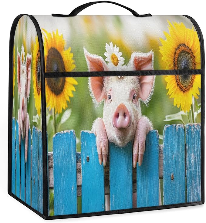cfpolar Kitchen Aid Mixer Cover Compatible with 6-8 Quarts Cute Pig Sunflower Stand Mixer Cover Kitchen Aid Mixers Accessories Appliance Organizer Bag Dust Covers with Zipper Pocket