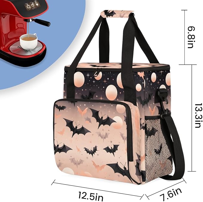 Magical Bat Coffee Maker Carrying Bag Magic Bat Portable Travel Storage Tote Bag Compatible with K-Mini or K-Mini Plus Single Serve Coffee Brewer Carrying Case with Multiple Pockets &amp Shoulder S