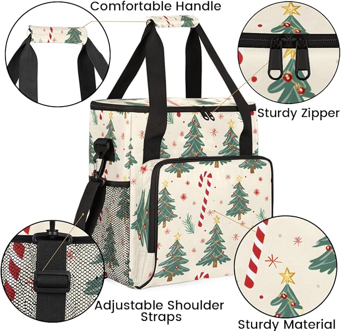 Cartoon Tree Coffee Maker Carrying Bag Modern Tree Travel Storage Bag Compatible with K-Mini or K-Mini Plus Single Serve Coffee Brewer Carrying Case with Multiple Pockets &amp Shoulder Strap