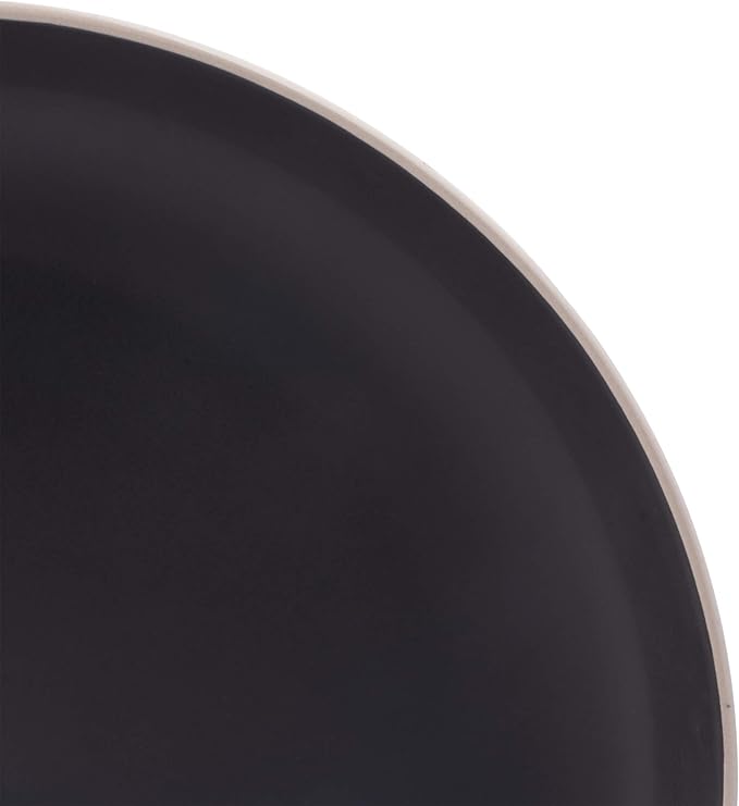 Gibson Home Rockaway 12-Piece Stoneware Dinnerware Set Service for 4 – Modern Round Plates and Bowls Dishwasher &amp Microwave Safe Black