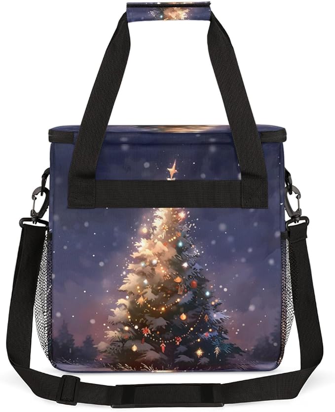 Xmas Tree Coffee Maker Carrying Bag Fantastic Tree Travel Storage Bag Compatible with K-Mini or K-Mini Plus Single Serve Coffee Brewer Carrying Case with Multiple Pockets &amp Shoulder Strap