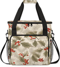 Holly Berry Flowers Coffee Maker Carrying Bag Bright Flowers Travel Storage Bag Compatible with K-Mini or K-Mini Plus Single Serve Coffee Brewer Carrying Case with Multiple Pockets &amp Shoulder St