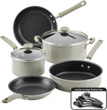 Farberware DuraStrong Nonstick Cookware/Pots and Pans Set 12 Piece - Gray