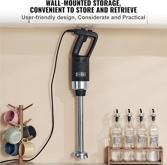 VEVOR Commercial Immersion Blender 500 Watt 20Inch Heavy Duty Hand Mixer Variable Speed Mixer with 304 Stainless Steel Blade Multi-Purpose Portable Mixer for Soup Smoothie Puree Baby Food