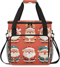 Xmas Santa Claus Coffee Maker Carrying Bag Abstract Santa Claus Travel Storage Bag Compatible with K-Mini or K-Mini Plus Single Serve Coffee Brewer Carrying Case with Pockets &amp Shoulder Strap