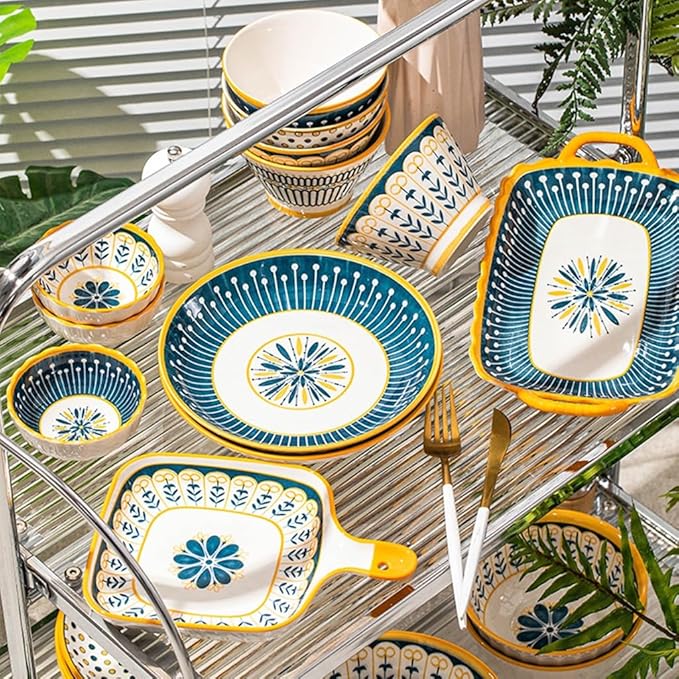 Stylish Yet Affordable dinnerware Set Microwave/Oven/Dishwasher Safe for Both Formal and Casual OccasionsGift (12 Pieces)