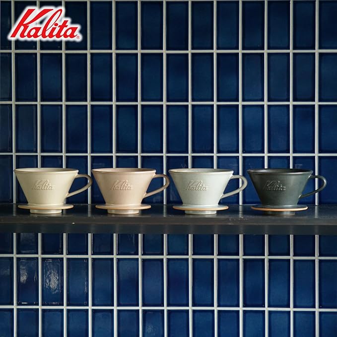 Carita Kalita Coffee Dripper Mino Ware High Heat Retention Pottery for 1 to 2 People DACHI &amp KalitaMI 155 Sand Beige #01101 Wave Series Made in Japan Drip Equipment For One Person