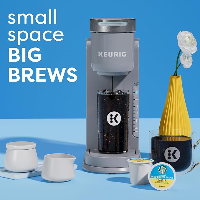Keurig K-Iced Coffee Maker Single Serve K-Cup Pod Iced Coffee Maker With Hot and Cold Coffee Capabilities Brews Any K-Cup Pod Gray
