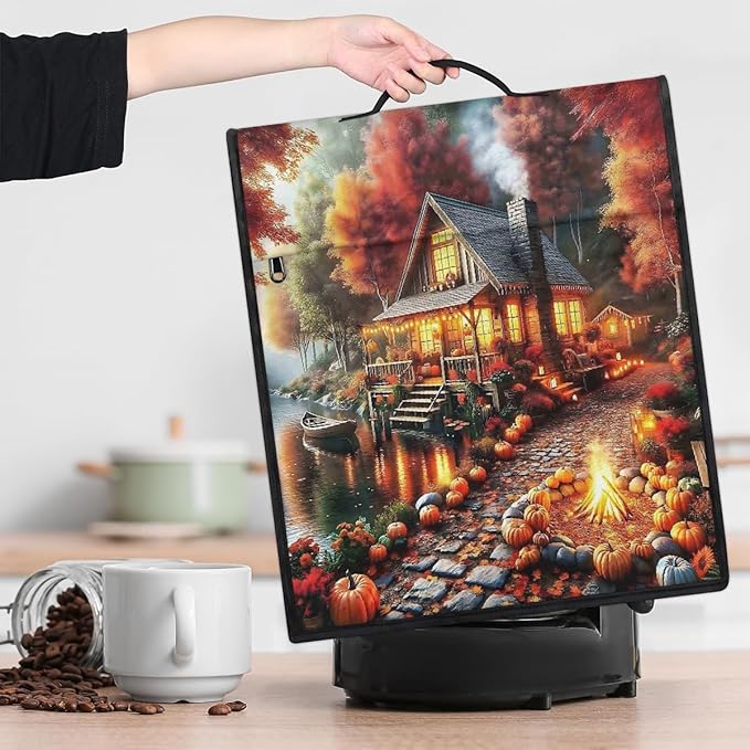 cfpolar Kitchen Aid Mixer Cover Compatible with 6-8 Quarts Autumn Pumpkin Castle Stand Mixer Cover Kitchen Aid Mixers Accessories Appliance Organizer Bag Dust Covers with Zipper Pocket