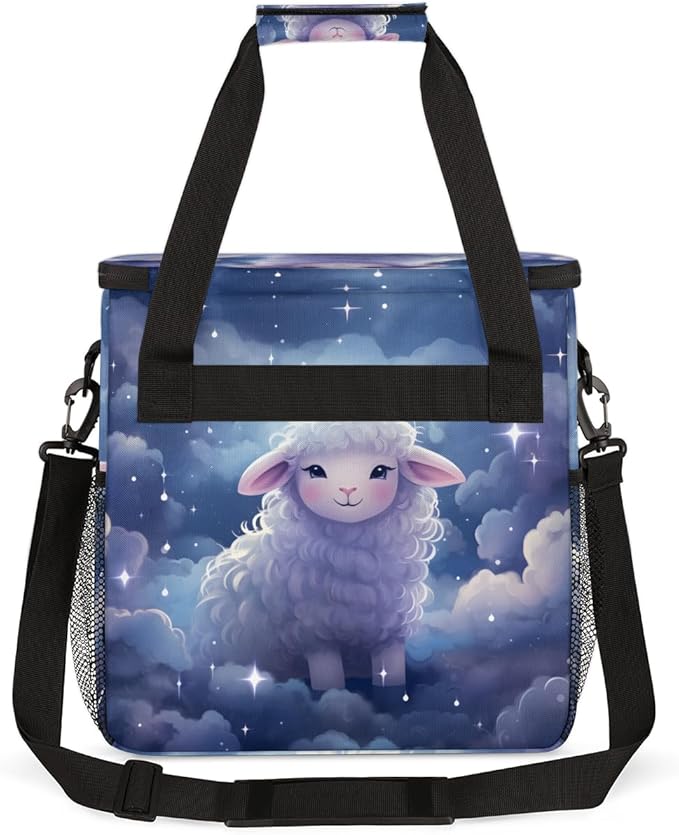 Dream Sheep Coffee Maker Carrying Bag Purple Cloud Travel Storage Bag Compatible with K-Mini or K-Mini Plus Single Serve Coffee Brewer Carrying Case with Multiple Pockets &amp Shoulder Strap